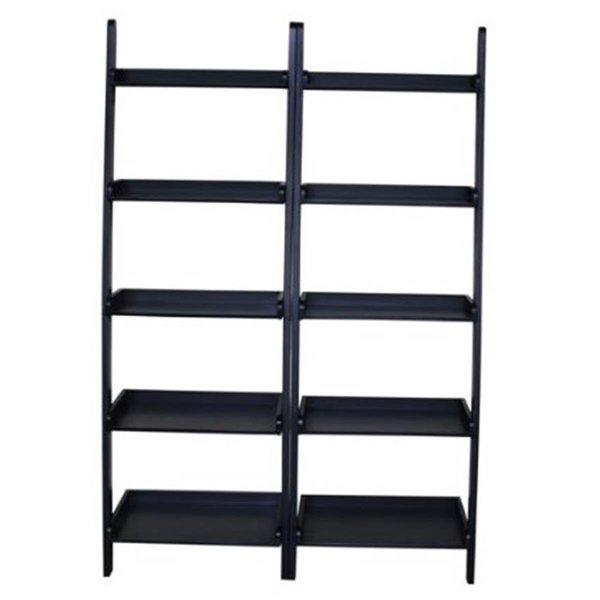 International Concepts Set of 2 pcs - Lean to shelf units- with 5 shelves Black K-SH67-2660-2